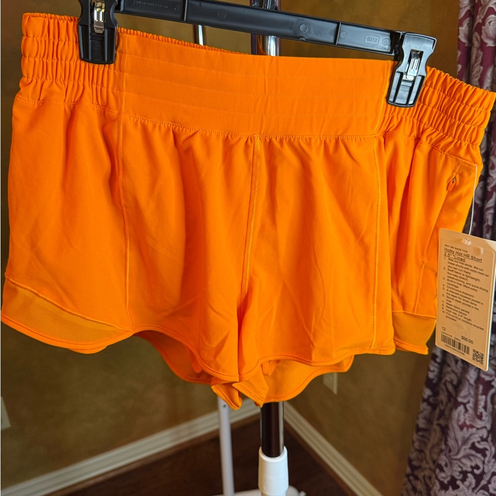 Lululemon Orange Hotty Hot HR Shorts